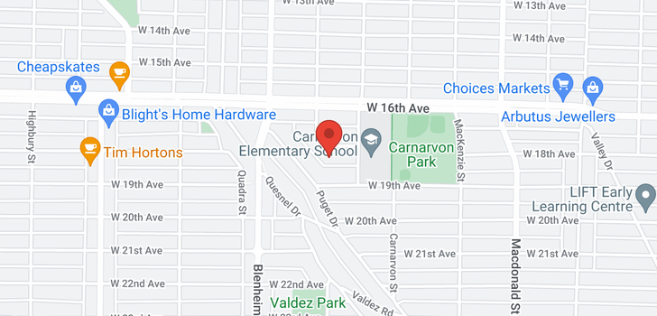 map of 3192 W 18TH AVENUE